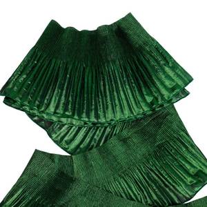 lot 6338 image: FINGERINSPIRE 3 Yard 3D Gradient Pleated Ruffle Lace Trim 6.1inch Wide Dark Green Ruffled Pleated Chiffon Trim Decorative Ruffled Ombre Tulle Ruffle Lace Trims for Bridal Wedding Sewing Craft