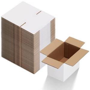 lot 11150 image: Calenzana 6x4x4 Shipping Boxes Set of 40, Small Corrugated Cardboard Box for Mailing Packing Gifts, White