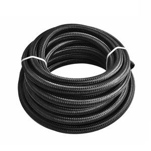 lot 11156 image: 12AN 20Feet Stainless Steel Nylon Braided Fuel Line Hose Oil Gas Hose Oil Line Hose Black