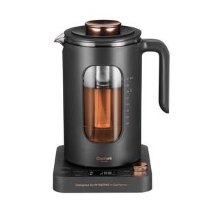 lot 11166 image: Electric Tea Kettle, INTASTING Glass Electric Kettle with tea Infuser and Precise knob temperature control, 1200W Fast Heating, BPA-Free, Easy to Clean, 1 Liter (Dark Gray)