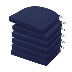 lot 11186 image: HARBOREST Outdoor Chair Cushions Set of 6, Water Resistant Patio Chair Cushions with Ties, Outdoor Seat Cushions for Patio Furniture, 17inx16inx2in, Navy