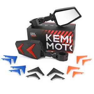 lot 11190 image: KEMIMOTO UTV Black Blue Red Orange Side Mirrors compatible with Polaris RZR Talon Can Am Rearview Work with 1.75in-2in roll bar cage