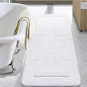 lot 11207 image: LOCHAS Luminous Non Slip Bathroom Rugs Runner 24 x 70 Inch, Extra Soft and Comfy Bath Mats Rug, Absorbent Thick Microfiber Mat Carpets for Shower, White