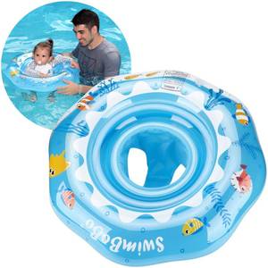 lot 11221 image: Swimbobo Inflatable Baby Swimming Float with Safety Seat Fun Swimming Pool Toys for Age 6-36 Months Toddler(Blue Oecan)