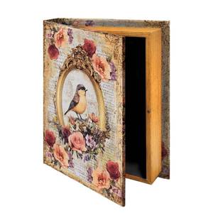 lot 11222 image: GLASSWINDS Vintage Faux Book Decorative Storage Boxes Hidden Safe Box Floral Bird Fake Book Box Decorative Books Boxes Wooden Hollow Trinket Photo Remote Coffee Table Books Boxs for Shelf Home Decor