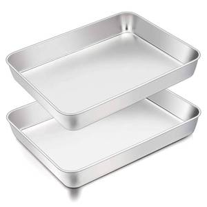 lot 11233 image: TeamFar Lasagna Pan, 12.3�� x 9.75�� x 2��, Stainless Steel Rectangular Casserole Cake Baking Brownie Pan, Non-toxic and Sturdy, Brushed Surface and Deep Side, Dishwasher Safe, 2PCS