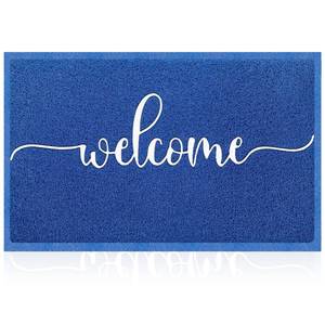 lot 11251 image: AAZZKANG Blue Door Mat Outdooor Entrance Welcome Doormat with Non Slip Rubber Backing Quickly Trap Dirt Outside Inside for Entryway,High Traffic Areas