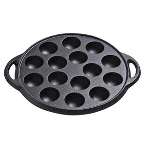 lot 11264 image: Cast Iron Pancake Pan, Non-Stick Takoyaki Pan with 15 Holes, Escargot Plate for Snails and Meatballs, Poffertjes Dutch Pancake Pan Takoyaki Maker for Home Kitchen(SIZEPan Only)