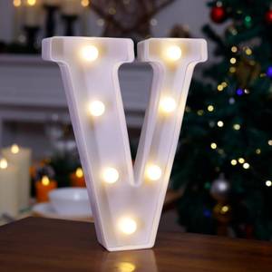lot 12003 image: TRONSBOO LED Marquee Sign Light Up Letters, Alphabet Light Up Letters Sign, Battery Powered LED Letter Lights for Night Light, Wedding, Birthday, Party, Christmas or Home Decor (Letter V)