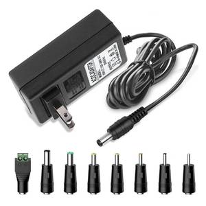 lot 12004 image: 20V 2A AC DC Power Supply Adapter 20 Volts 2 Amps US Wall Charger, DC Plug 5.5x2.1mm and 2.5mm for 20volt 0.5A 0.8A 1A 2A, 500mA 800mA 1000mA 2000mA Equipment with 8 Tips ac dc adapter 100-240v, 5060hz