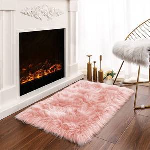 lot 12012 image: Latepis Pink 2x3 Faux Fur Rug for Bedroom Decor for Teen Girls Throw Fuzzy Fluffy Furry Sheepskin Rug for Sofa Cushion Luxury Home Dcor Rectangle