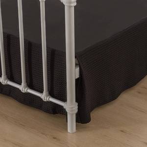 lot 12025 image: xuan dian Full Bed Skirt - Full Size Bed Skirt 14 Inch Drop with Split Corners, Pleated Waffle Weave Bed Skirt, Tailored Dust Easy Fit, Machine Washable (Black, Full - 14in Drop)
