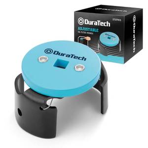 lot 12042 image: DURATECH Adjustable Oil Filter Wrench, Universal Oil Filter Removal Tool for Removing Small to Medium-Sized Cap Style Filters, 2-12 to 3-18 Inches, 38in Drive