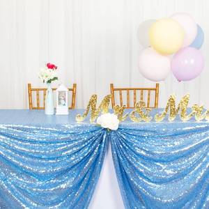 lot 12047 image: DUOBAO Square Tablecloth-50 x 50-Inch-Sequin Baby Blue Wedding Tablecloths Sequence Birthday Tables Skirts Sequins Table Cloths for Parties (50inx50in)