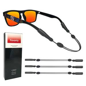 lot 12055 image: Favanty Glasses Strap Sports, Adjustable Sunglass Strap, Eyeglasses Strap Holder for Kids Women Men,Eyeglass Holders Around Neck Anti-slip Sunglasses Strap 3PCS Black