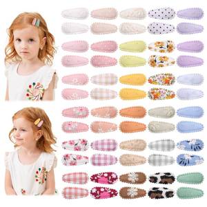 lot 12060 image: 60 PCS Snap Flower Pattern Hair Clips for Fine Hair - 1.5 Wrapped Mini Barrettes and Hair Accessories for Infants and Toddlers