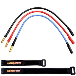 lot 12067 image: Hobbypark 4mm Banana Plugs Connector Extension Cable Wire for RC Brushless Motor ESC (3-Pack) (Only 2)