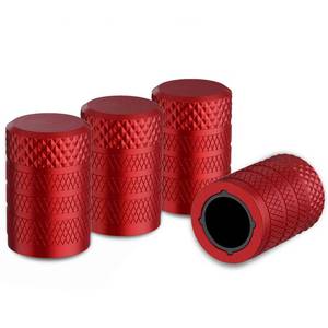 lot 12092 image: CKAuto Tire Valve Stem Caps, Red, 4 pcsPack, Anodized Aluminum Tire Valve Cap Set, Corrosion Resistant, Universal Stem Covers for Cars Trucks Motorcycles SUVs and Bikes
