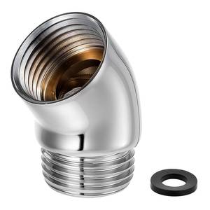 lot 12093 image: Shower Head Adapter 135 Degree Handheld Shower Head Elbow Adapter, G12in Showers Heads Extension Arm Connector (Chrome) (Unspinable)