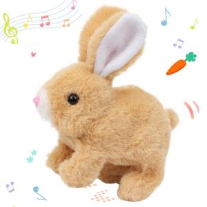 lot 12110 image: Hopearl Hopping Rabbit Interactive Electronic Pet Plush Bunny Toy with Sounds and Movements Animated Walking Wiggle Ears Twitch Nose Gift for Toddlers Birthday, Brown, 7ftft