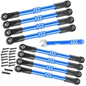 lot 12113 image: BRCatWPark Adjustable Front Rear Toe Links Push Rods Upgrades Part for 116 Mini E-Revo Summit Truck,RC Aluminum Turnbuckles Camber Links,Steering Tie Rod,Suspension Pushrod Linkage Set,Navy Blue