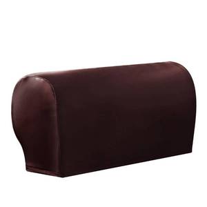 lot 12132 image: vctops Waterproof Faux Pu Leather Armrest Covers Vintage Stretch Arm Covers for Chairs Couch Sofa Armchair Slipcovers for Recliner Sofa 2pcs, Wine Red