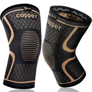 lot 12149 image: Copper Knee Braces for Men and Women (2 pack) -Knee Supports Copper Compression Knee Sleeve for Knee Pain, Arthritis, Sports and Recovery Support (Large)