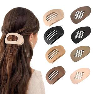 lot 12161 image: 8Pcs Matte No-Slip Flat Claw Clips,Duckbill Hair Clips for Women, Simple Elegant flat hair clips for Thick Thin Long Short Hairs,flat claw clips for women (8Pcs,Mix-A)