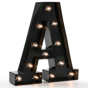 lot 12171 image: Light Up Black Alphabet Marquee Letters Sign LED Marquee Number Lights Sign for Night Light Home Bar Christmas Lamp Birthday Party Wedding Decoration A