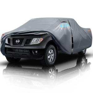 lot 13473 image: Nissan Frontier Truck Cover Custom Fit 1998-2020 King CabCrew Cab Short Bed(4.6ft-6.2ft) With Door Zipper, 10 Layer Pickup Truck Cover Waterproof All Weather, Car Tarp for Wind Dust Sun etc Protection.