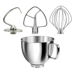 lot 13499 image: Replacement Stainless Steel Parts Beater, Dough Hook,K45WW 6 Wire Whip Attachment with 5QT Bowl Compatible with 4.5 and 5 Quart KitchenAid Tilt Head Stand Mixers KSM150, RRK150, KSM100, K45SS, KSM75
