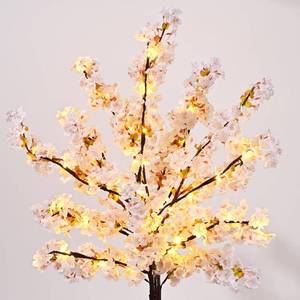 lot 14004 image: Sunm Boutique 3 PCS Silk Cherry Blossom Branches, Lighted Brown Twig Branches, Artificial White Cherry Blossom Flower, Cherry Blossom Stems Decor Faux Cherry Blossom Tree for Wedding Home Decor, 39ft