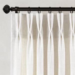 lot 14007 image: Pinch Pleated Linen Curtains 90 Inches Long for Living Dining Room Bedroom 2 Panel Set Natural Cream Birch Pinch Pleat Curtain 90 Inch Neutral Boho Floor to Ceiling Curtains Semi Sheer Linen Drapes