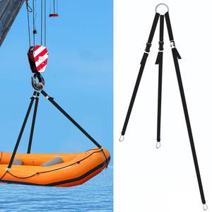 lot 14013 image: Vincreem 3 Leg Inflatable Dinghy Boat Lift Slings Universal Heavy Duty Adjustable Davit Stainless Steel Hardware Nylon Webbing Dinghy Sling System for Weighing up to 1000lb Rigid Boats