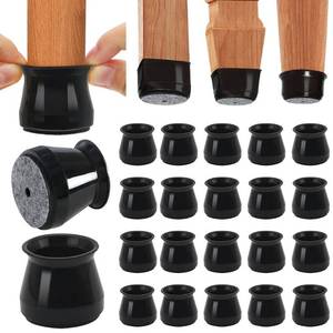 lot 14019 image: BUMACO Chair Leg Floor Protectors Chair Leg Protectors for Hardwood Floors Silicone Pads Covers to Protect Floors (Black-20 Pcs, Universal L (1-516in2in)