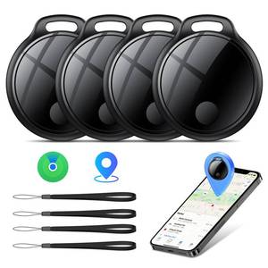 lot 14025 image: Air Tracker Tags-4 Pack Smart Bluetooth Tracker, Compatible with Apple Find My APP (iOS Only) Replaceable Battery, IP67 Waterproof, Suitable for Luggage, Wallets, Backpacks, Keys Tracking Tag, Black