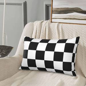 lot 14036 image: HEILIVIO Pillow Cover Black and White Grid Pillowcase Printing Set of 2,Pillow case for Home Sofa Bed Decor Lightweight Breathable for Bedroom Pillowcases as Gift