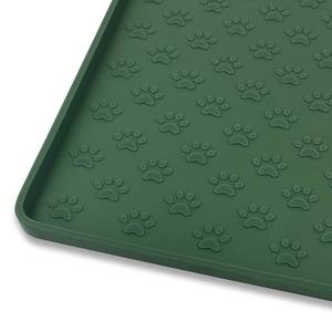 lot 14413 image: Ptlom Pet Placemat for Dog and Cat, Waterproof Silicone Pet Feeding Bowl Mats for Food and Water, Small Medium Large Dogs Mat Prevent Residues from Spilling to Floor, Hunter Green, 18in 12in
