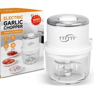 lot 14416 image: TTFTTF Electric Garlic Chopper, 350ML Glass Bowl Mini Food Processor, Portable Veggie Chopper Onion Garlic Grinder, Wireless Blender for Ginger, Chili, Fruit, Meat, etc