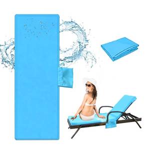 lot 14437 image: MKLTUHGDG Outdoor Chaise Lounge Cushion Covers Only (Not Includes Cushion), 80x26x3 Inch Patio Cushion Slipcovers Waterproof Anti-Slip Lounge Chair Replacement Cover with Zipper Ties (Sky Blue)