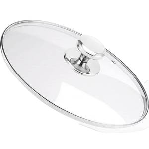 lot 14439 image: Glass Lids for 8, 9.5, 10.25, 11, 12, 12.6 Inch Frying Pans, Pots, Cast Iron Pans, Tempered Covers for Replacement with Stainless Steel Rim and Handle, Dishwasher and Over Safe