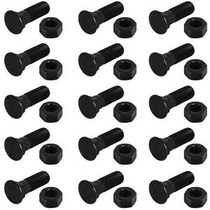 lot 14450 image: 15 Pcs 34 Cutting Edge Bolts, Bucket Cutting Edge Bolt, Grader Blade Bolts, Snow Plow Bolts 34in-10 x 2-12in for Snow Plow Construction Machinery