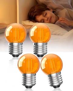 lot 14491 image: Bonlux G40 LED Low Watt Light Bulb,2W E26 Amber Bulb Equivalent 20 Watt, Low Lumen Light Bulb 2000K Dim Soft Warm Light for Bedroom Bathromm Accent Lighting(4 Pack,Non-Dimmable)