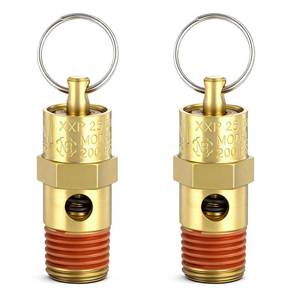 lot 14497 image: 2 Pcs 14 Inch NPT Air Compressor Check Valve 200 PSI Boiler Pressure Relief Valve Brass Safety Check Valves Threaded Airs Vent Safety Control Valves for Air Compressor (200 PSI Pop off Pressure)