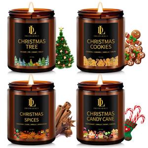 lot 19326 image: Scented Candles Set, Soy Candles for Home Scented, 4 Pack 28oz Candle Gifts for Men Women, Scents of Magnolia and SandalwoodMoroccan AmberLemon EucalyptusVintage Oak (3 only) (1 candle missing wick)