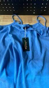 lot 20098 image: Blue Linen Summer Tank Top with Straps Large