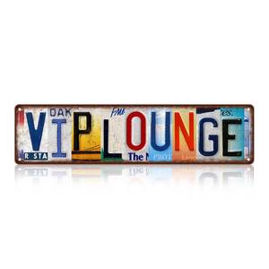 lot 20104 image: TREEPERI Vintage Vip Lounge Street Sign Wall Decor Metal Tin Signs