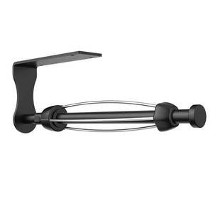 lot 20116 image: SetSail Paper Towel Holder, Single Hand Operable Paper Towel Holder Under Cabinet with Adjustable Damper, Easy Tear, Wall Mount, Self-Adhesive or Drilled for Kitchen Bathroom, Black (Used)
