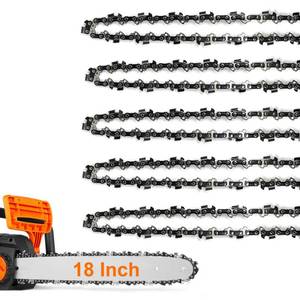 lot 20121 image: 5Pack 18 Inch Chainsaw Chain 62 Drive Links 38in LP Pitch .050in Gauge Fits Poulan Pro 18 Inch Chainsaw Chain, Oregon, Echo, EGO AC1800, Craftsman, McCulloch, Remington, Kobalt and more