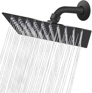 lot 20128 image: NearMoon Rain Shower Head, High Flow Stainless Steel Square Rainfall Shower, High Pressure Design, Awesome Shower Experience Even At Low Water Flow (8 Inch, Matte Black)